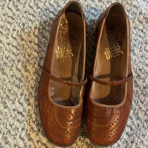 Rieker Mary Janes Leather Slip On Loafers - Picture 2 of 7